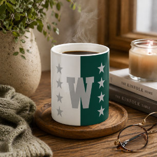 College-Farben Jägergrün und Weiß Kaffeetasse