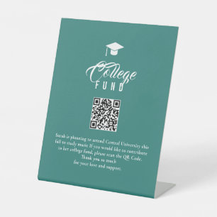 College-Fonds Moderne Minimale Typografie QR-Code Sockelschild