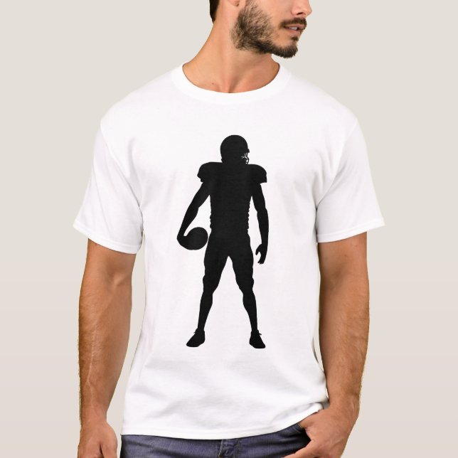 College Football Player Silhouette Sports Fan Tee (Vorderseite)