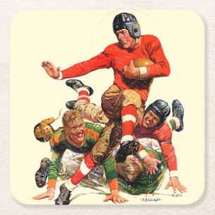 College Football Rechteckiger Pappuntersetzer