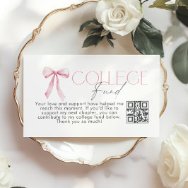 College Fund Qr Code Graduation Pink Bow Begleitkarte