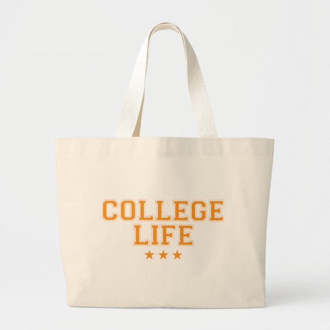 College Life - Orange Jumbo Stoffbeutel (Vorne)