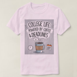 College Life Powered by Coffee - Fuel your Days in T-Shirt