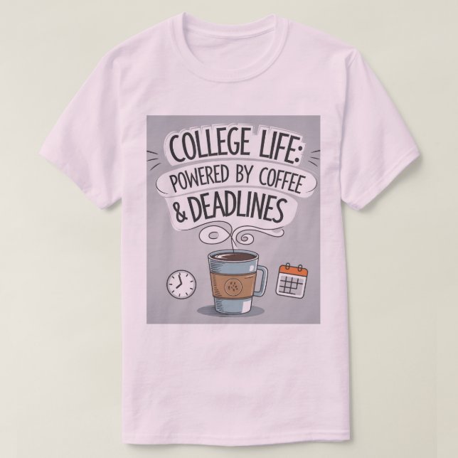College Life Powered by Coffee - Fuel your Days in T-Shirt (Design vorne)