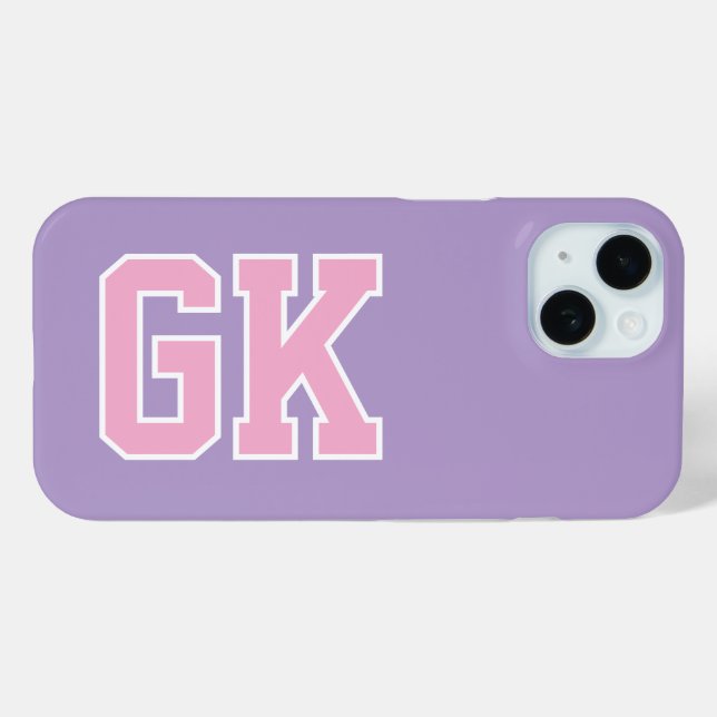 College Lila Rosa Uni-Buchstaben Case-Mate iPhone Hülle (Rückseite (Horizontal))