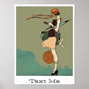College-Mädchen beim SMS-Schreiben Poster