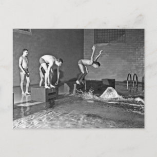 College-Schwimmer Postkarte
