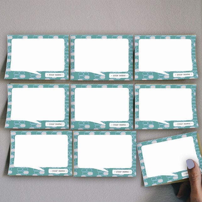 College Stationery Green Retro Anpassen Post-it Klebezettel (Von Creator hochgeladen)