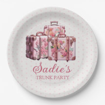 College Trunk Party Vintage Koffer Rosa 