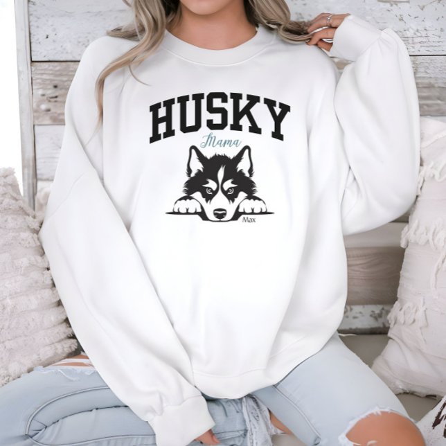 College Varsity Style Script Husky Mama Sweatshirt (Von Creator hochgeladen)
