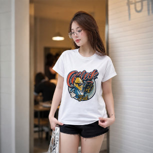 College-Verbindung-Banane Lustiges Retro-Grafik-T- T-Shirt