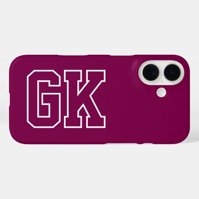 College-Wein Gelb Varsity-Monogramm Anfangsbuchsta Case-Mate iPhone Hülle (Rückseite (Horizontal))