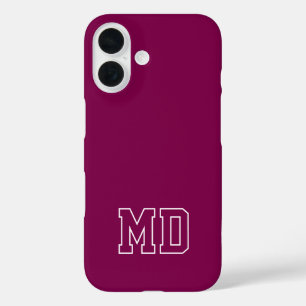 College-Wein-Varsity-Monogramm-Initialen iPhone 16 Hülle
