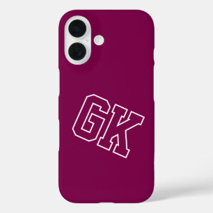 College-Wein-Varsity-Monogramm-Initialen iPhone 16 Hülle