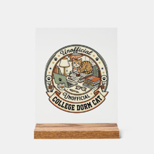 College Wohnheim Katze College Wohnheim Katze Vint Acrylschild