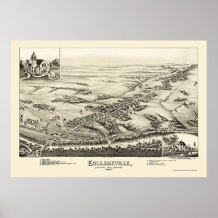 Collegeville, PA Panoramic Map - 1894 Poster
