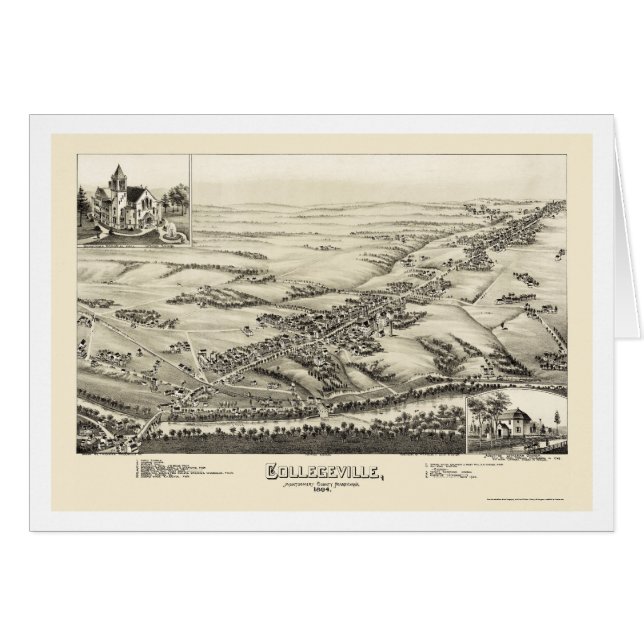 Collegeville, panoramische Karte PAs - 1894 (Vorderseite (Horizontal))