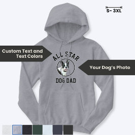 Collegiate All Star Dog Dad Custom Photo Hoodie