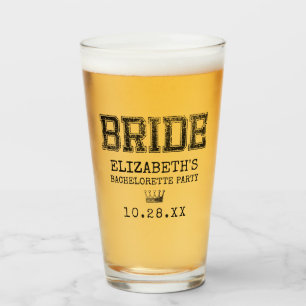 Collegiate Bride Junggeselinnen-Abschied Glas