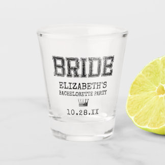 Collegiate Bride Junggeselinnen-Abschied Schnapsglas