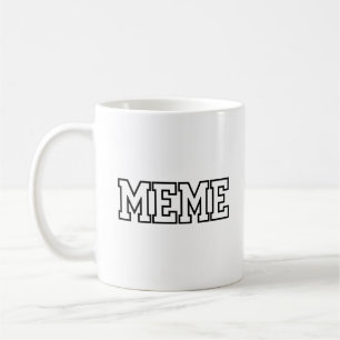 Collegiate Meme-Blockbuchstaben-Varsity-Typografie Kaffeetasse