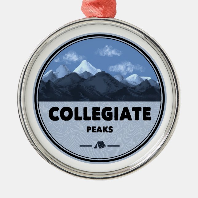 Collegiate Peaks Colorado Camping Ornament Aus Metall (Vorne)