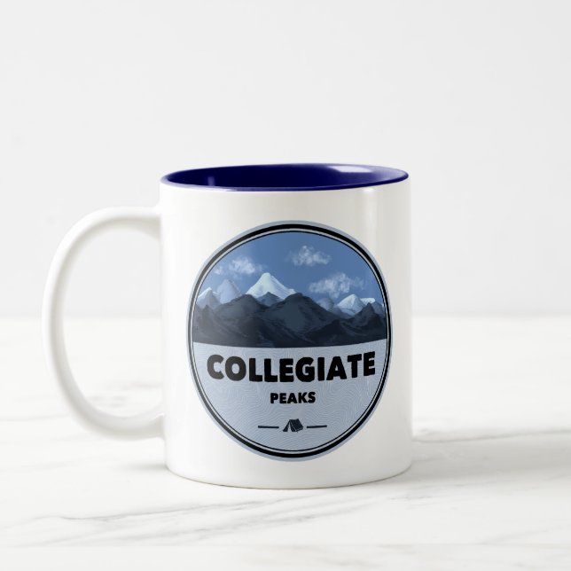 Collegiate Peaks Colorado Camping Zweifarbige Tasse (Links)