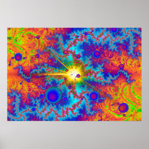 Colliding Dweeb Ballz Psychedelic Poster