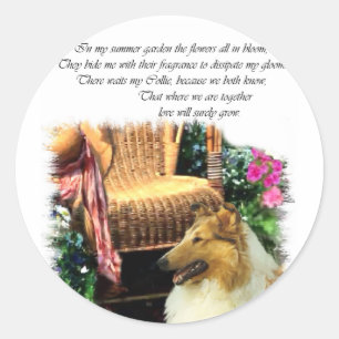 Collie Art spendet Rough Sable Runder Aufkleber