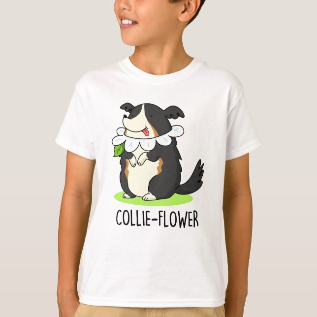 Collie-Blume Funny Border Collie Dog Pun T-Shirt (Vorderseite)