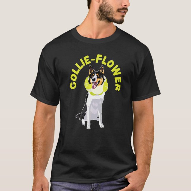 Collie Blume Hund Welpe Paw Liebe Border Collie 1 T-Shirt (Vorderseite)