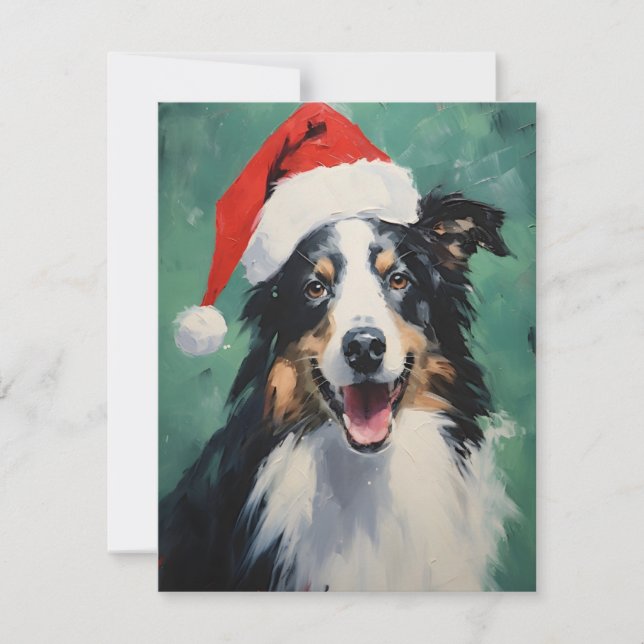 Collie Christmas Feiertagskarte (Vorderseite)