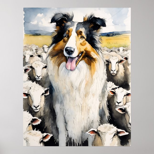 Collie - Dog Art Print Poster (Vorne)