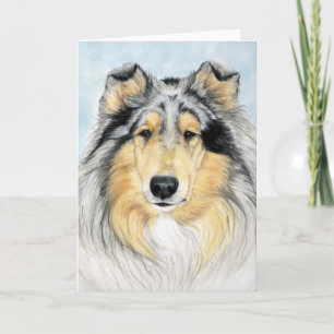"Collie" Dog Art Reproduction notecard Karte
