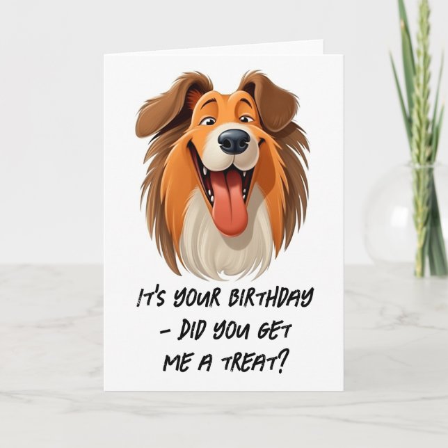 Collie Dog Birthday Card Dankeskarte (Vorderseite)