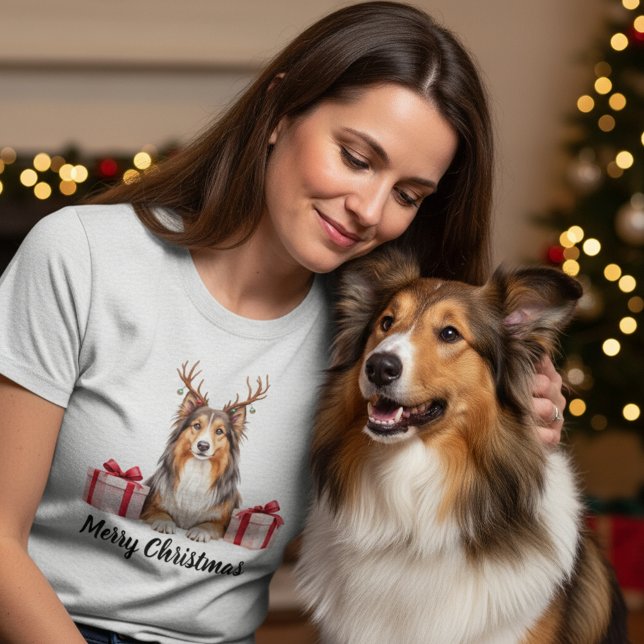 Collie dog - Festive Collie T-Shirt (Von Creator hochgeladen)