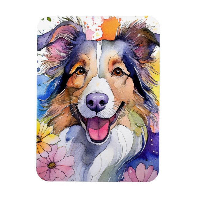 Collie Dog Foto Magnet (Vertikal)