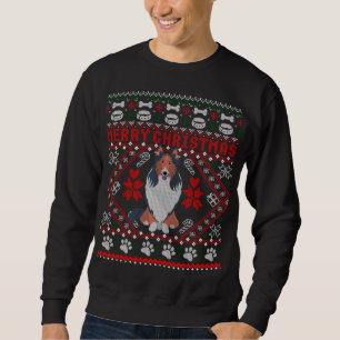 Collie Dog Frohe Weihnachten Ugly Sweater Funny Ge Sweatshirt