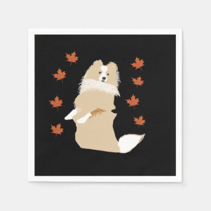 Collie Dog, Herbstleaves Serviette
