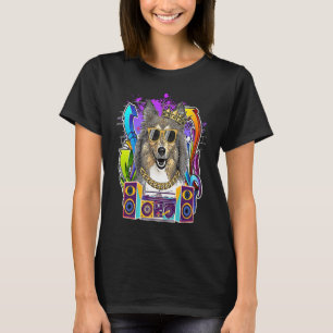 Collie Dog Hip Hop 90er Rap Music T-Shirt