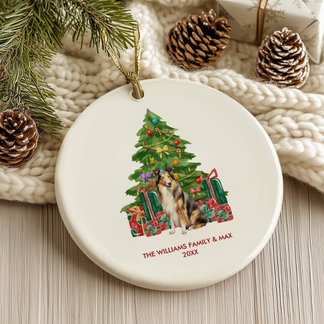 Collie Dog Personalisiert Weihnachten Keramik Ornament (Von Creator hochgeladen)