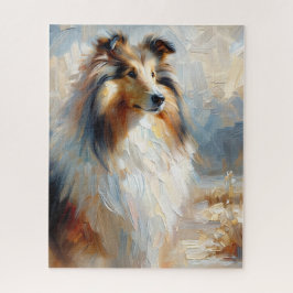 Collie Dog Portrait Painting Puzzle