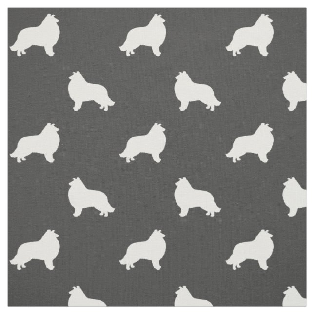Collie Dog Rasse Silhouetten Gemustert Stoff (Muster)