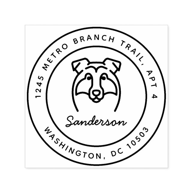 Collie Dog Rücksendeadresse Briefmarke selbstsücht Permastempel (Design)