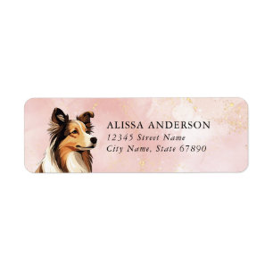 Collie Dog Rücksendeadressen-Aufklebers