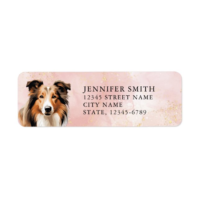 Collie Dog Rücksendeadressen-Aufklebers (Vorne)