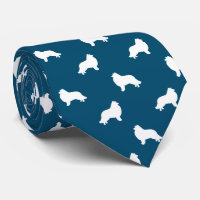 Collie Dog Silhouetten Muster Blau