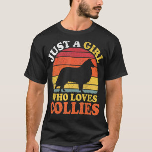 Collie Dog Vintag nur ein Mädchen, das Colliese Li T-Shirt