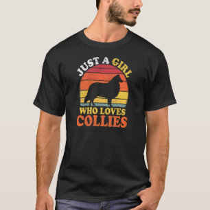 Collie Dog Vintag nur ein Mädchen, das Colliese Li T-Shirt