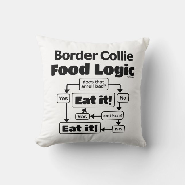 Collie Food Logic Kissen (Vorderseite)